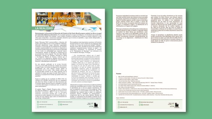Nuevo Fact Sheet aborda la importancia del papel en la enseñanza | Sustainable Paper Packaging & Print | TwoSide