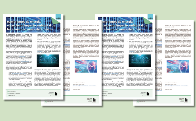 Nuevo Fact Sheet alerta sobre el impacto de las comunicaciones electrónicas